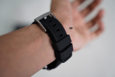 Black Waterproof Silicone Sports Band with Buckle for Apple Watch 44MM 45MM 46MM Series 4 5 6 7 8 9 10 11 (SE 2 3 Gen)