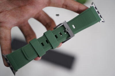 Forest Green Waterproof Silicone Sports Band with Buckle for Apple Watch 44MM 45MM 46MM Series 4 5 6 7 8 9 10 11 (SE 2 3 Gen)