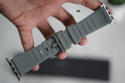 Grey Waterproof Silicone Sports Band with Buckle for Apple Watch 44MM 45MM 46MM Series 4 5 6 7 8 9 10 11 (SE 2 3 Gen)