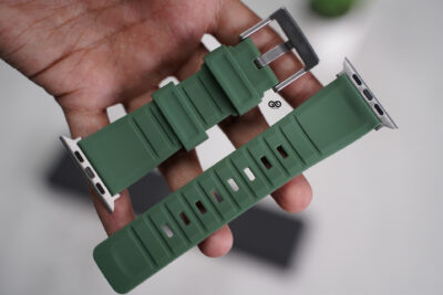 Forest Green Waterproof Silicone Sports Band with Buckle for Apple Watch 44MM 45MM 46MM Series 4 5 6 7 8 9 10 11 (SE 2 3 Gen)