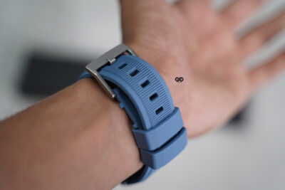 Cool Blue Waterproof Silicone Sports Band with Buckle for Apple Watch 44MM 45MM 46MM Series 4 5 6 7 8 9 10 11 (SE 2 3 Gen)