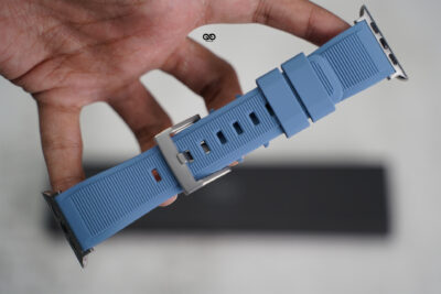 Cool Blue Waterproof Silicone Sports Band with Buckle for Apple Watch 44MM 45MM 46MM Series 4 5 6 7 8 9 10 11 (SE 2 3 Gen)