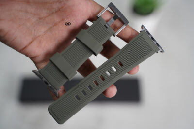 Army Green Waterproof Silicone Sports Band with Buckle for Apple Watch 44MM 45MM 46MM Series 4 5 6 7 8 9 10 11 (SE 2 3 Gen)