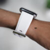 White Waterproof Silicone Sports Band with Buckle for Apple Watch 44MM 45MM 46MM Series 4 5 6 7 8 9 10 11 (SE 2 3 Gen)