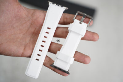 White Waterproof Silicone Sports Band with Buckle For Apple Watch 49 (Series Ultra/Ultra 2/Ultra 3)