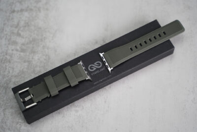 Army Green Waterproof Silicone Sports Band with Buckle for Apple Watch 44MM 45MM 46MM Series 4 5 6 7 8 9 10 11 (SE 2 3 Gen)