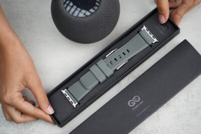 Grey Waterproof Silicone Sports Band with Buckle for Apple Watch 44MM 45MM 46MM Series 4 5 6 7 8 9 10 11 (SE 2 3 Gen)