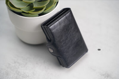 Personalized Vegan Leather Card And Cash Holder with Double Slot Wallet