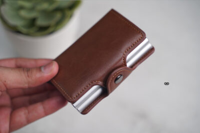 Personalized Vegan Leather Card And Cash Holder with Double Slot Wallet