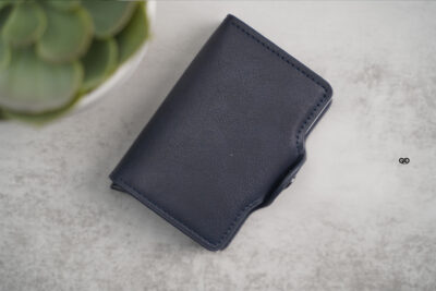 Personalized Vegan Leather Card And Cash Holder with Double Slot Wallet