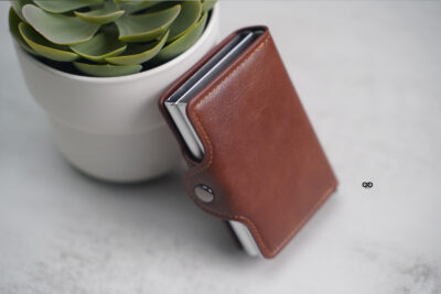 Personalized Vegan Leather Card And Cash Holder with Double Slot Wallet
