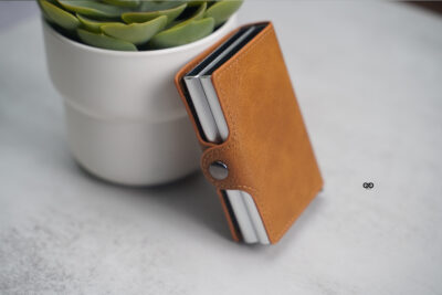 Personalized Vegan Leather Card And Cash Holder with Double Slot Wallet