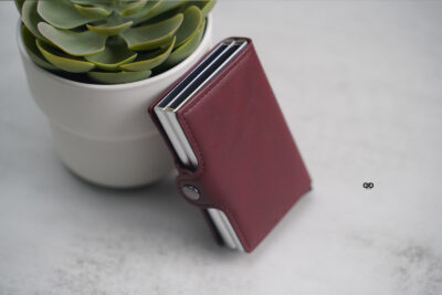 Personalized Vegan Leather Card And Cash Holder with Double Slot Wallet