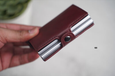 Personalized Vegan Leather Card And Cash Holder with Double Slot Wallet