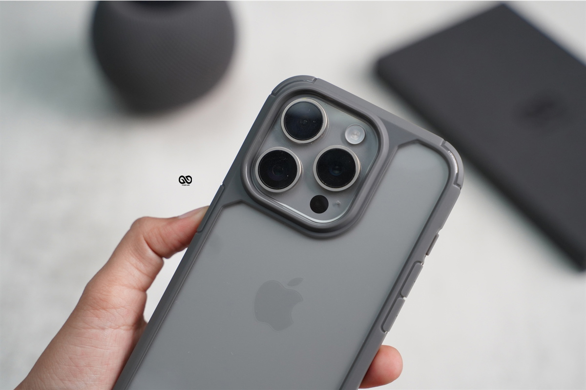 Natural Grey Defender Rugged Protective Case for iPhone 15 Pro Max