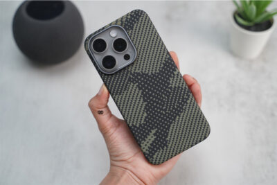 Magsafe Camo Black Yellow Real Aramid  Case for iPhone 15 Pro