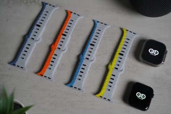 Two Colored Waterproof Silicone Sports Band for Apple Watch 44MM 45MM 46MM Series 4 5 6 7 8 9 10 SE SE 2 Gen