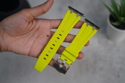 Electric Neon Fluoro Rubber Strap With Titanium Buckle For Apple Watch 49 MM (Series Ultra/Ultra 2/Ultra 3)