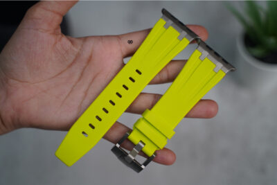 Electric Neon Fluoro Rubber Strap With Titanium Buckle For Apple Watch 49 MM (Series Ultra/Ultra 2/Ultra 3)