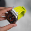 Electric Neon Fluoro Rubber Strap With Titanium Buckle For Apple Watch 49 MM (Series Ultra/Ultra 2/Ultra 3)