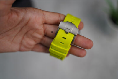 Electric Neon Fluoro Rubber Strap With Titanium Buckle For Apple Watch 49 MM (Series Ultra/Ultra 2/Ultra 3)