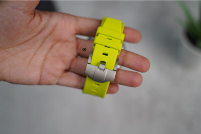Electric Neon Fluoro Rubber Strap With Titanium Buckle For Apple Watch 49 MM (Series Ultra/Ultra 2/Ultra 3)