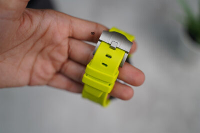 Electric Neon Fluoro Rubber Strap With Titanium Buckle For Apple Watch 49 MM (Series Ultra/Ultra 2/Ultra 3)