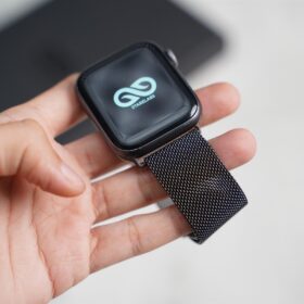 Milanese magnetic metal loop strap Space Grey for Apple Watch 44MM 45MM 46MM Series 4 5 6 7 8 9 10 SE SE 2 Gen