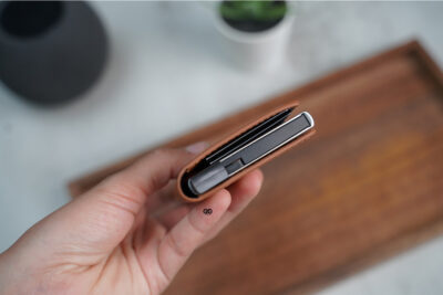 Personalized Slim Vegan Leather Card Holder with Single Slot Wallet
