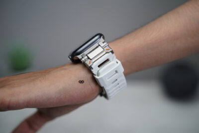 Titanium Buckle Band With White Glow Silicone Strap (it glows in the dark) For Apple Watch 44MM 45MM 46MM Series 4 5 6 7 8 9 10 11 (SE 2 3 Gen)