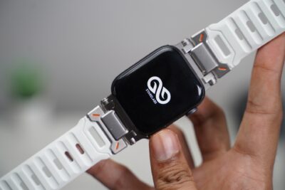 Titanium Buckle Band With White Glow Silicone Strap (it glows in the dark) For Apple Watch 44MM 45MM 46MM Series 4 5 6 7 8 9 10 11 (SE 2 3 Gen)