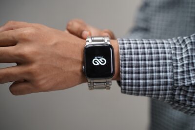 Titanium Buckle Band With White Glow Silicone Strap (it glows in the dark) For Apple Watch 44MM 45MM 46MM Series 4 5 6 7 8 9 10 11 (SE 2 3 Gen)