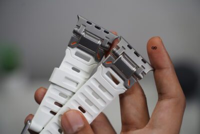 Titanium Buckle Band With White Glow Silicone Strap (it glows in the dark) For Apple Watch 44MM 45MM 46MM Series 4 5 6 7 8 9 10 11 (SE 2 3 Gen)