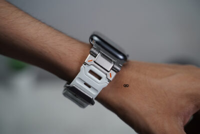 Titanium Buckle Band With White Glow Silicone Strap (it glows in the dark) For Apple Watch 44MM 45MM 46MM Series 4 5 6 7 8 9 10 11 (SE 2 3 Gen)