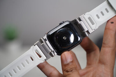 Titanium Buckle Band With White Glow Silicone Strap (it glows in the dark) For Apple Watch 44MM 45MM 46MM Series 4 5 6 7 8 9 10 11 (SE 2 3 Gen)