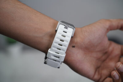 Titanium Buckle Band With White Glow Silicone Strap (it glows in the dark) For Apple Watch 44MM 45MM 46MM Series 4 5 6 7 8 9 10 11 (SE 2 3 Gen)