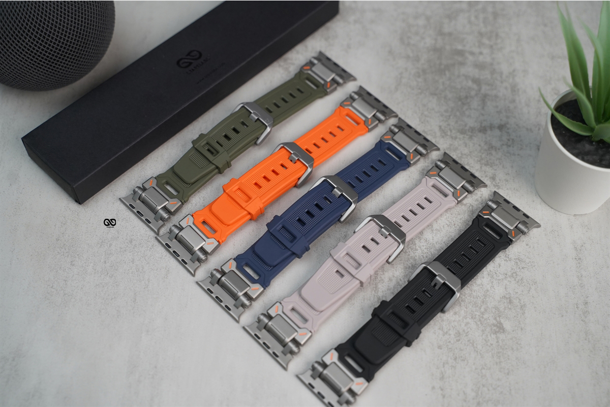 Titanium Buckle Band With Silicone Strap For Apple Watch 44MM 45MM 46MM Series 4 5 6 7 8 9 10 11 (SE 2 3 Gen)