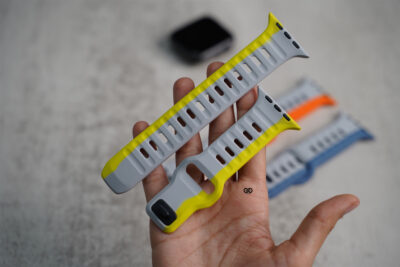 Two Colored Waterproof Silicone Sports Bands for Apple Watch 44MM 45MM 46MM Series 4 5 6 7 8 9 10 11 (SE 2 3 Gen)