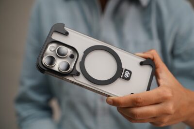 Frameless Armored Case with Kickstand Feature