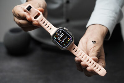 Ash Pink Waterproof Silicone Sports Bands for Apple Watch 49 MM Series Ultra/Ultra 2