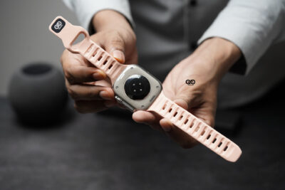 Ash Pink Waterproof Silicone Sports Bands for Apple Watch 49 MM Series Ultra/Ultra 2