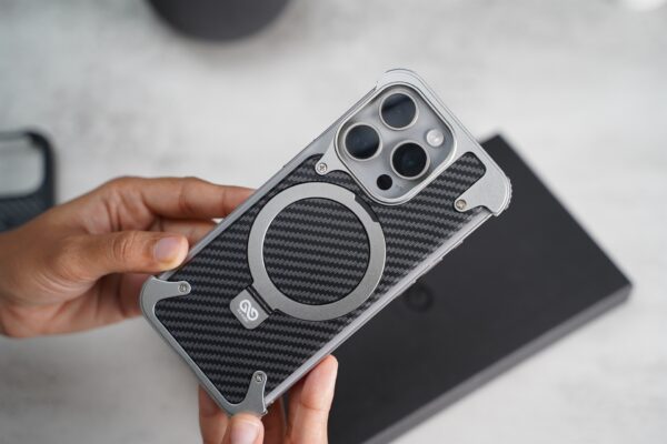 Carbon Texture Edition-Frameless Armored Case with Kickstand Feature