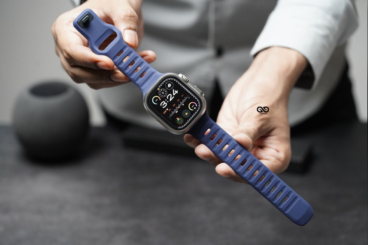 Deep Navy Waterproof Silicone Sports Bands For Apple Watch 49 MM (Series Ultra/Ultra 2/Ultra 3)
