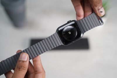 Grey Magnetic Leather Loop for Apple Watch 42MM 41MM 40MM Series 4 5 6 7 8 9 10 11 SE SE 2 Gen