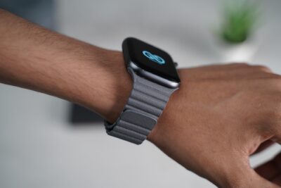 Grey Magnetic Leather Loop for Apple Watch 42MM 41MM 40MM Series 4 5 6 7 8 9 10 11 SE SE 2 Gen