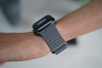 Grey Magnetic Leather Loop for Apple Watch 42MM 41MM 40MM Series 4 5 6 7 8 9 10 11 SE SE 2 Gen