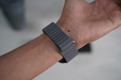 Grey Magnetic Leather Loop for Apple Watch 42MM 41MM 40MM Series 4 5 6 7 8 9 10 11 SE SE 2 Gen