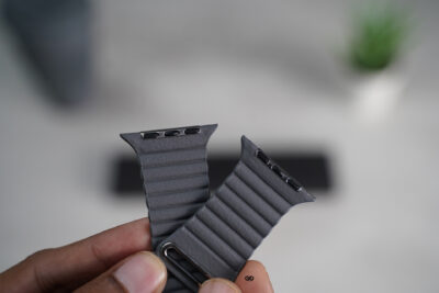 Grey Magnetic Leather Loop for Apple Watch 42MM 41MM 40MM Series 4 5 6 7 8 9 10 11 SE SE 2 Gen