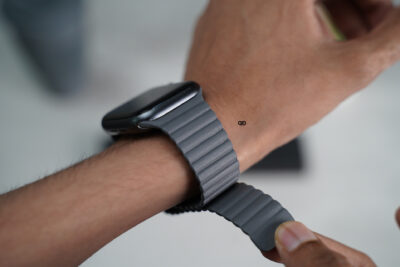 Grey Magnetic Leather Loop for Apple Watch 42MM 41MM 40MM Series 4 5 6 7 8 9 10 11 SE SE 2 Gen