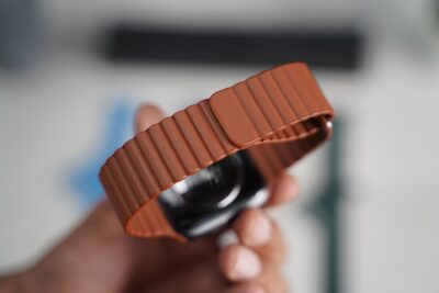 Saddle Tan Magnetic Leather Loop for Apple Watch 44MM 45MM 46MM Series 4 5 6 7 8 9 10 11 (SE 2 3 Gen)